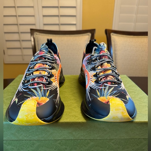 New Authentic Gucci GG Logo Floral Run Sneaker Shoes Size UK 11 / US 11.5 - Picture 8 of 16